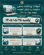مهلت پرداخت بدهی مالیات بر ارزش افزوده دوره بهار ۱۴۰۵