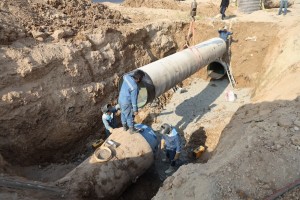 مهار حادثه خط انقال آب شرق اصفهان