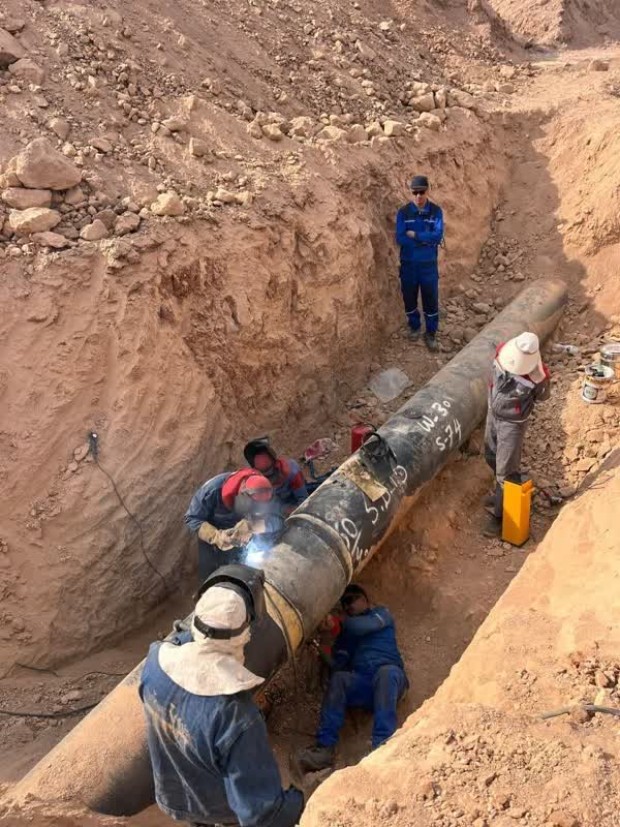 نشت یابی و ترمیم خط لوله انتقال گاز 24 اینچ بافق