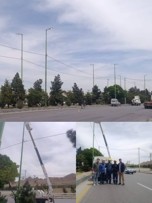 روشنایی ۵.۶ کیلومتر از محور ورودی شرق اصفهان