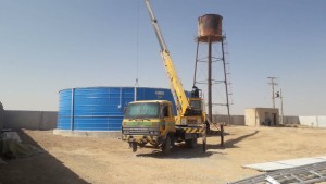 پیشرفت 80 درصدی نصب مخزن پیش‌ساخته ۵۰۰ مترمکعبی آب شرب شهر سین