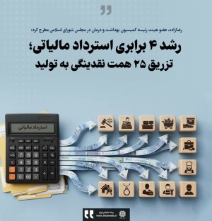 رشد ۴ برابری استرداد مالیاتی؛ تزریق ۲۵ همت نقدینگی به تولید