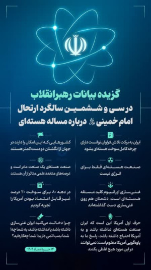 گزیده بیانات رهبر معظم انقلاب در سی‌وششمین سالگرد ارتحال امام خمینی(ره) درباره مساله هسته‌ای